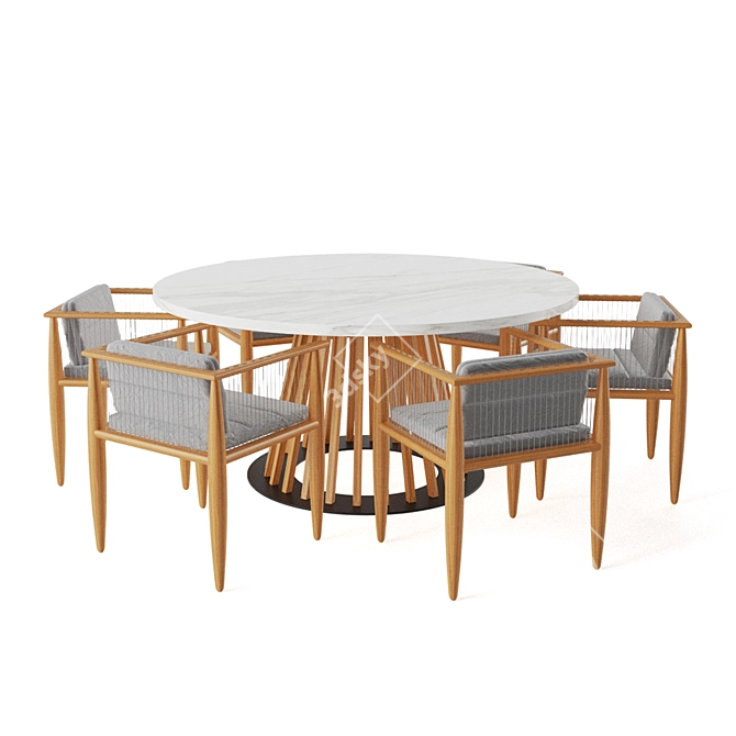 Villa Dining Table: Elegant and Versatile 3D model image 1