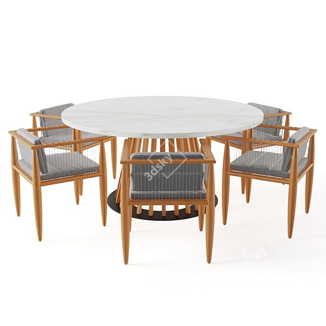 Villa Dining Table: Elegant and Versatile 3D model image 2