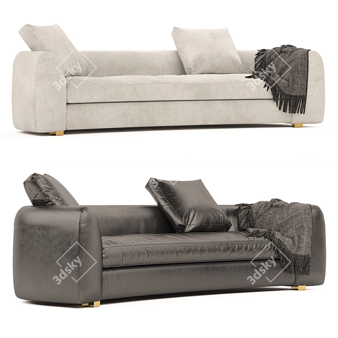 Modern Comfort Chubby Sofa 3D model image 1