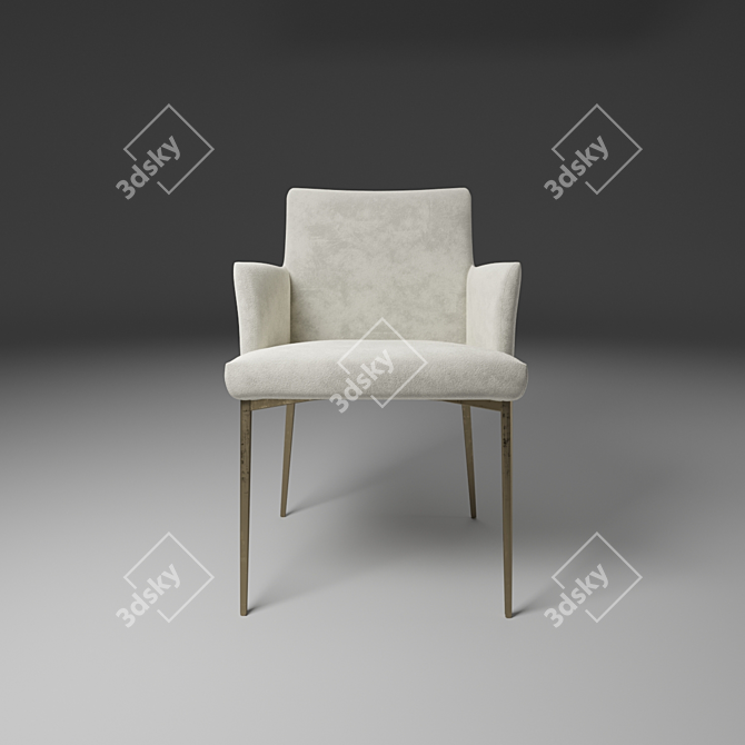 Sleek Steel Armchair: Bontempi Mila 3D model image 2