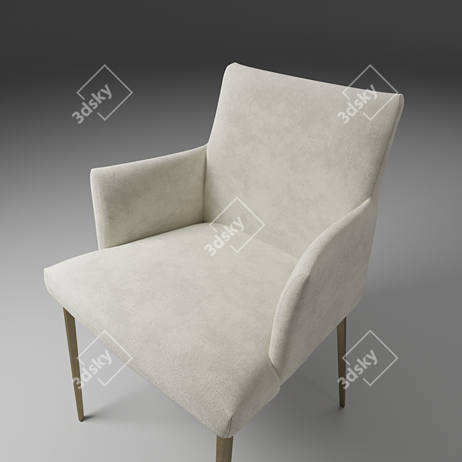 Sleek Steel Armchair: Bontempi Mila 3D model image 3