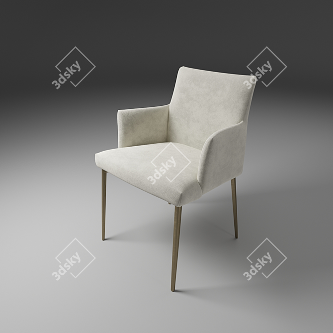 Sleek Steel Armchair: Bontempi Mila 3D model image 4