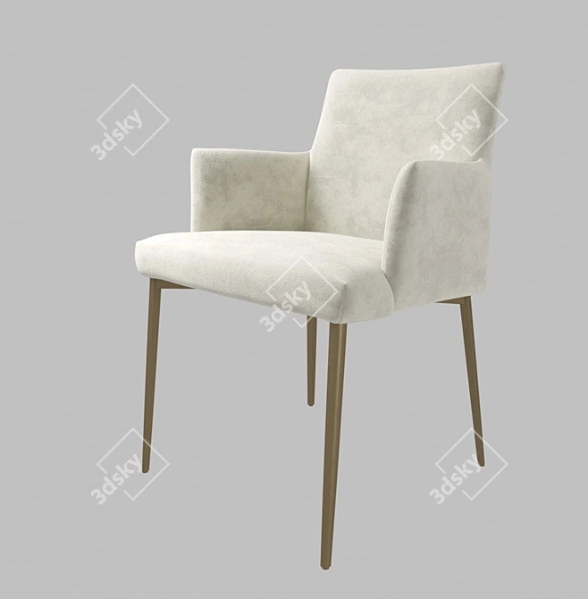 Sleek Steel Armchair: Bontempi Mila 3D model image 5