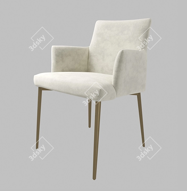 Sleek Steel Armchair: Bontempi Mila 3D model image 6