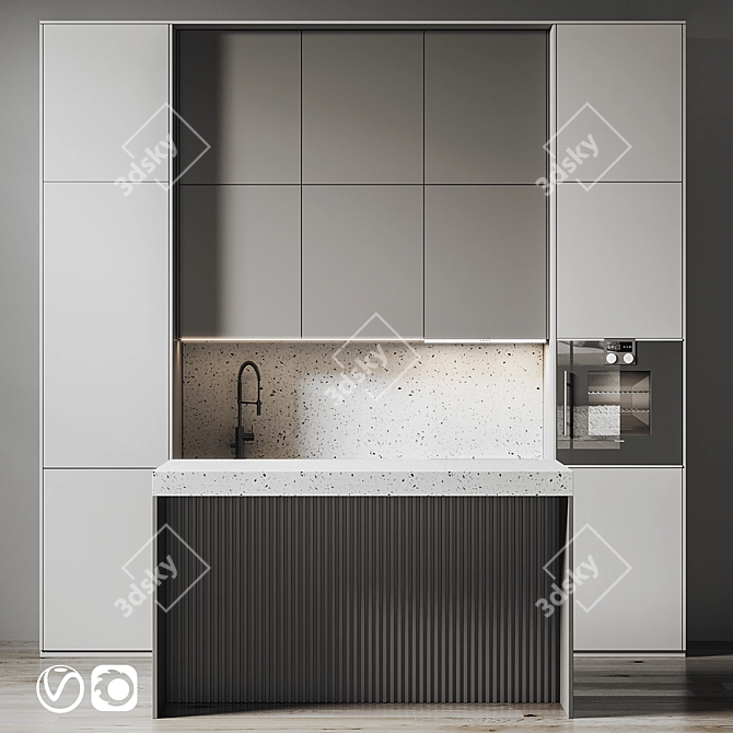 Modern Kitchen Design & Model 3D model image 1