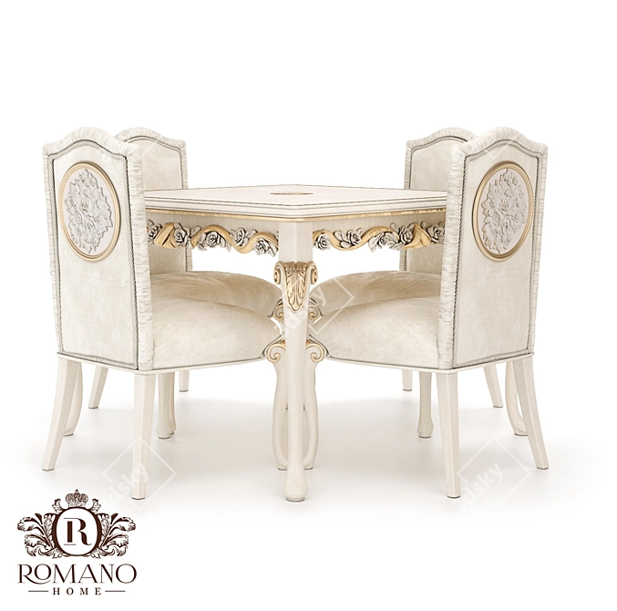 Handcrafted Nicole Romano Home Dining Set 3D model image 1