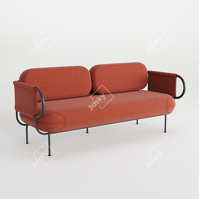 Nave Lounge 2-Seat: Stylish Seating Solution 3D model image 1