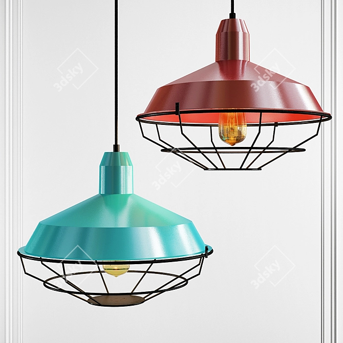 Modern Loft House Pendant Light 3D model image 1