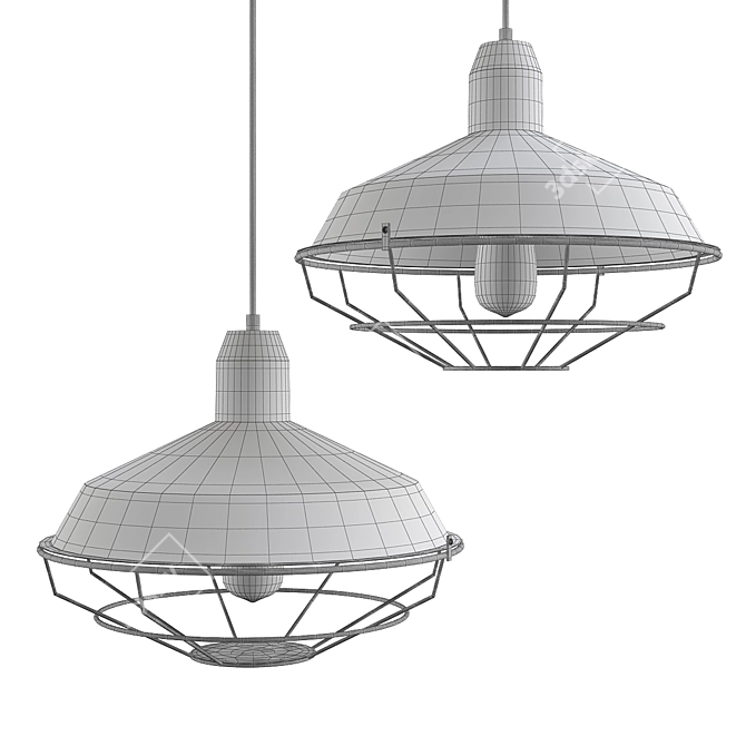 Modern Loft House Pendant Light 3D model image 2