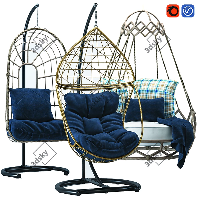 Elevate-Your-Space Hanging Chair 3D model image 9