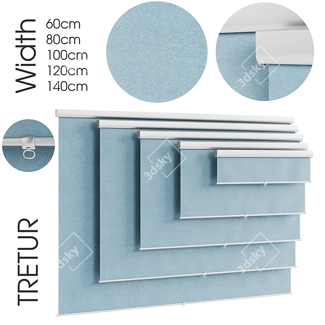 TRETUR: Ikea Blue Block-Out Roller Blind 3D model image 1