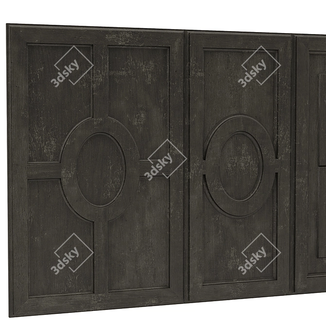 Vintage Wood Panel Bar Set 3D model image 3