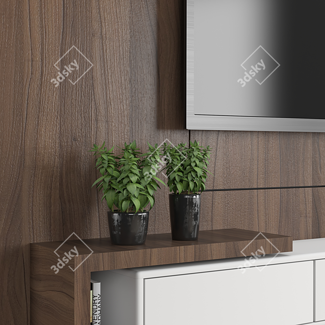 Modular TV Wall Unit 3D model image 2