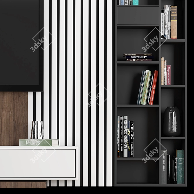 Modular TV Wall Unit 3D model image 3