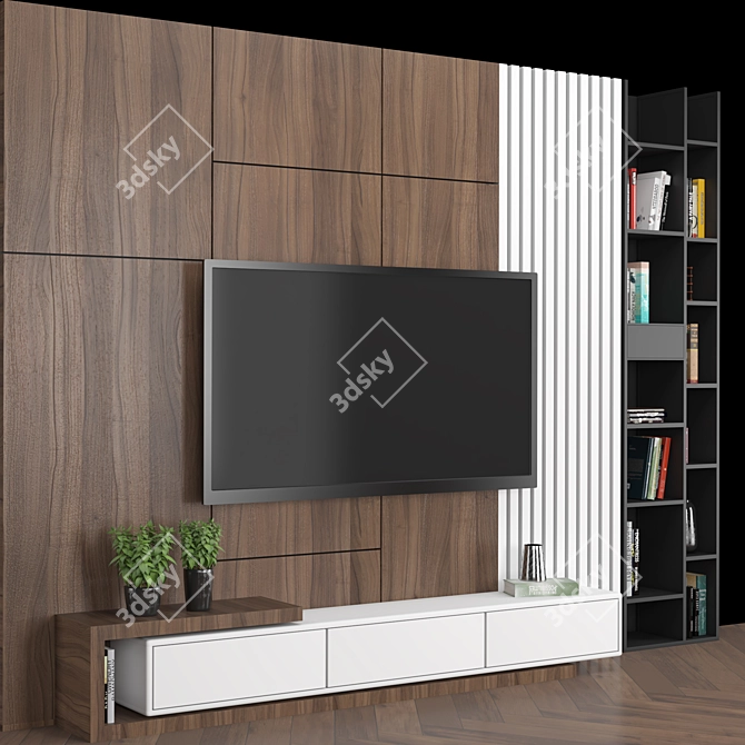 Modular TV Wall Unit 3D model image 4