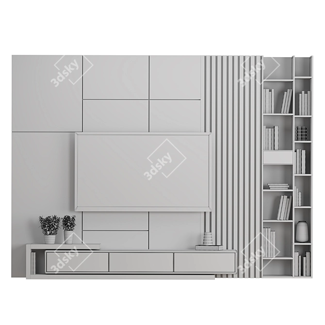 Modular TV Wall Unit 3D model image 5