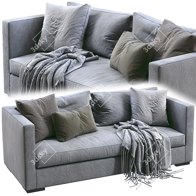 Meridiani Belmon Sofa: Sleek Modern Design 3D model image 1