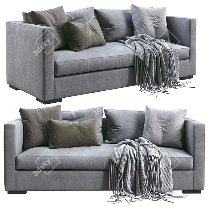 Meridiani Belmon Sofa: Sleek Modern Design 3D model image 2