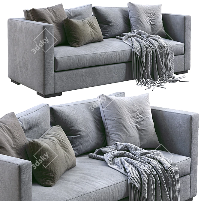 Meridiani Belmon Sofa: Sleek Modern Design 3D model image 4