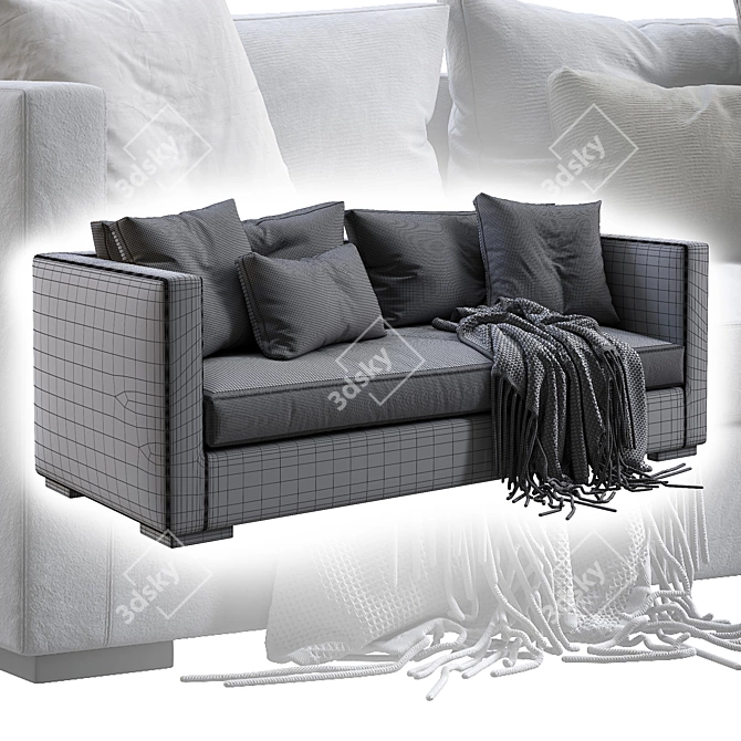 Meridiani Belmon Sofa: Sleek Modern Design 3D model image 5