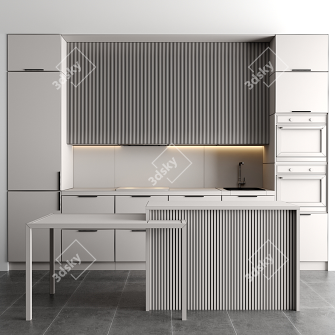 Modern Kitchen Interior 3D Model 3D model image 4