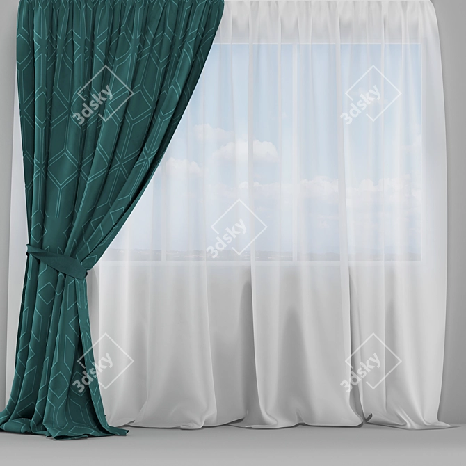 Elegance Unwrapped: Curtain Model 3D model image 1