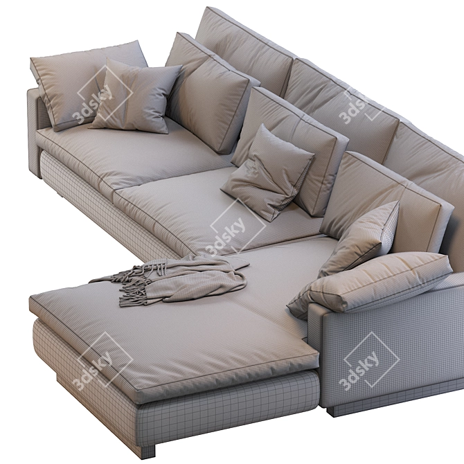 Harmony 2pc Chaise Sectional: Sleek & Spacious 3D model image 5