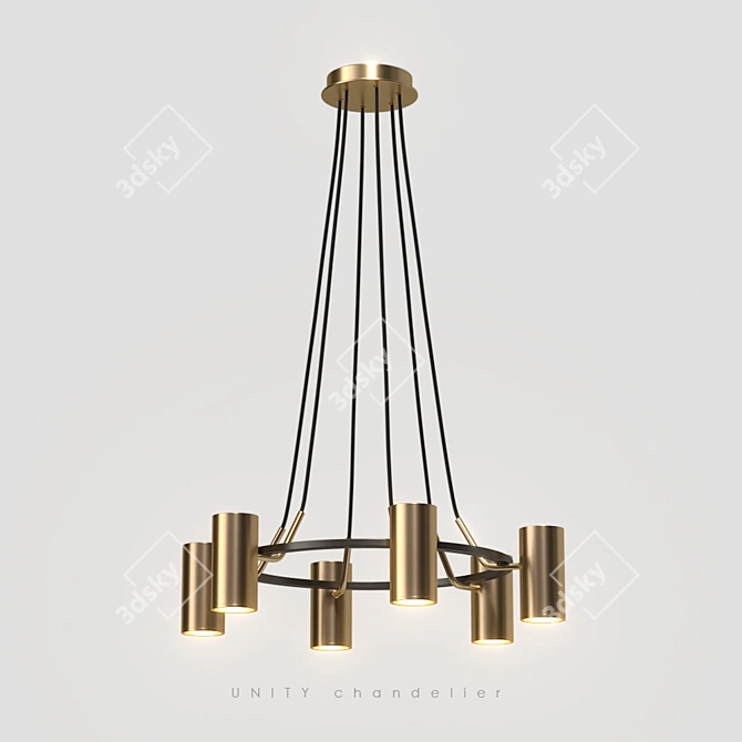 Luxury 6-Lamp Unity Chandelier 3D model image 1