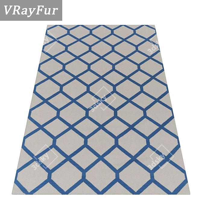 Luxury Rug Collection: Set of 3 High-Quality Carpets 3D model image 2