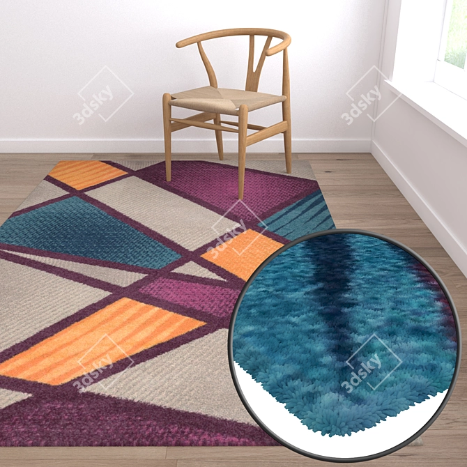 Title: Luxury Rug Set for Ultimate Interior Appeal 3D model image 5