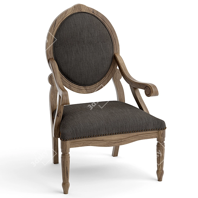 Madison Park Wood Armchair 3D model image 4