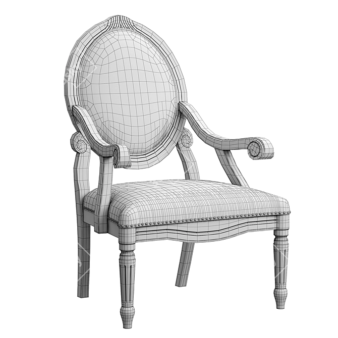 Madison Park Wood Armchair 3D model image 5