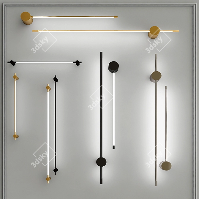 Sleek LED Wall Light: KEMMA & THIN Wall Collection 3D model image 2