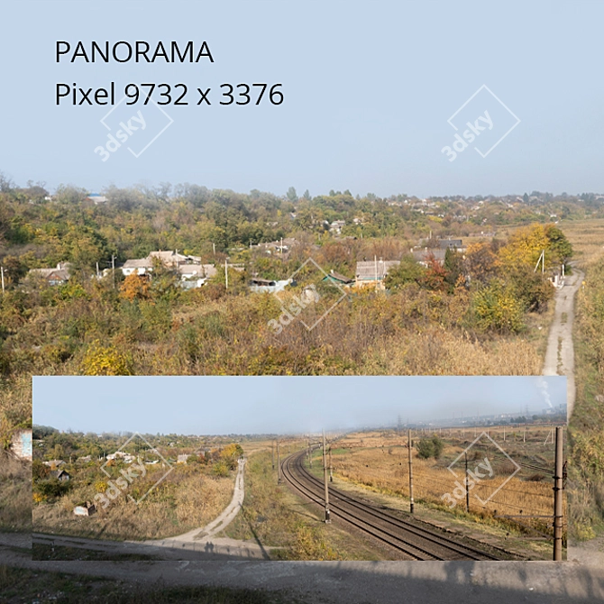 Title: Industrial Village Panorama 3D model image 1