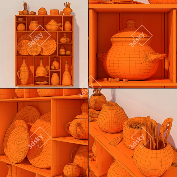 Clay Patterned Dish Rack 3D model image 5