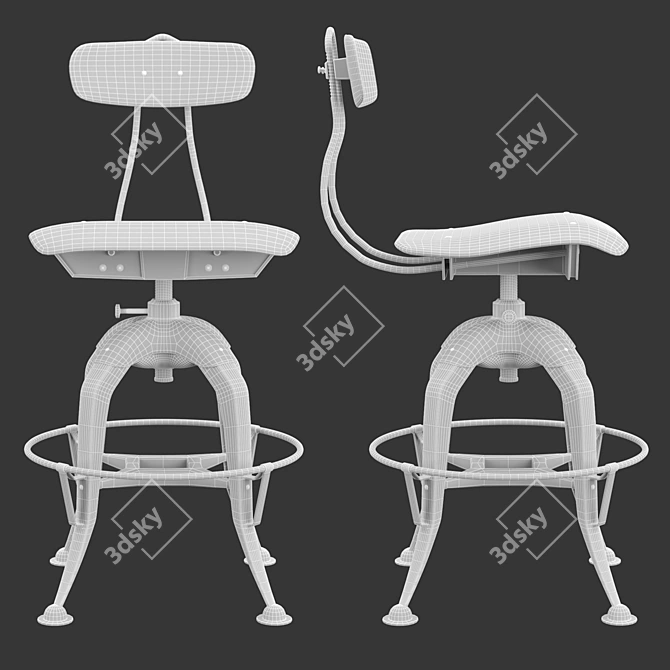 Vintage Mini Toledo Chair: Stylish Collectible Décor 3D model image 5