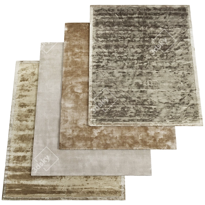 Opulent Elegance: Henslowe Border Rug 3D model image 1