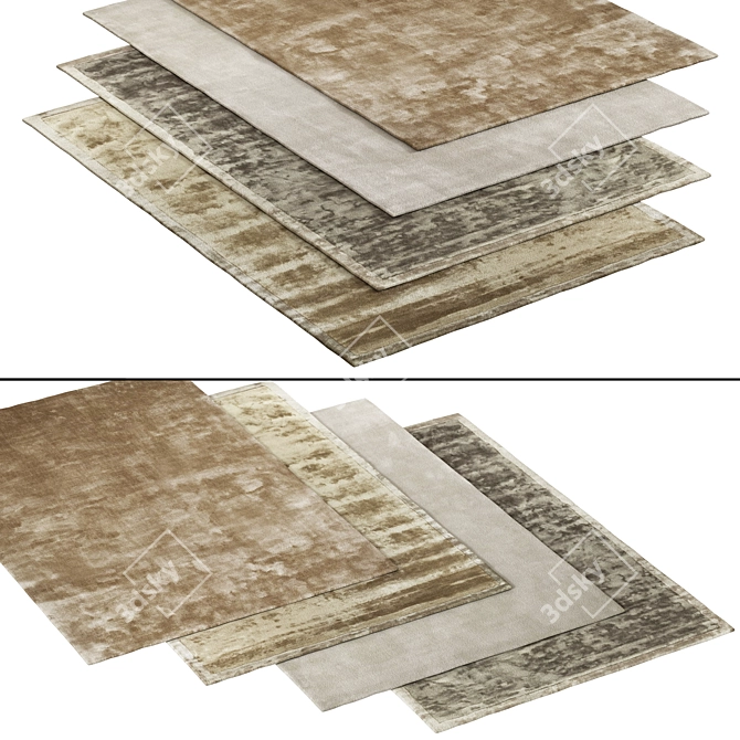 Opulent Elegance: Henslowe Border Rug 3D model image 2