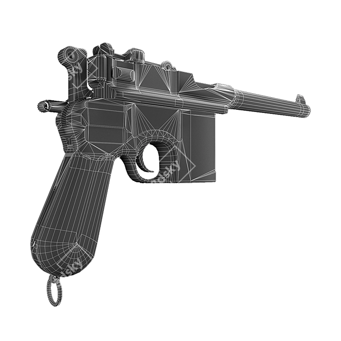 Vintage Mauser C96 Broomhandle 3D model image 6