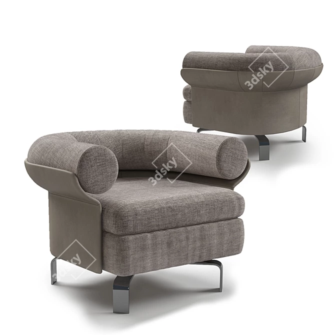 Mattia Swivel Armchair: Sophisticated Comfort for any Space 3D model image 3