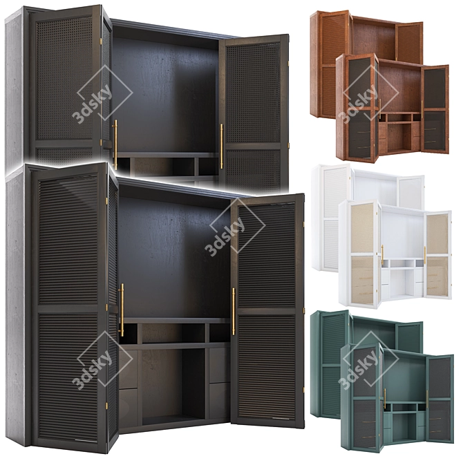 Versatile Wardrobe Set with Cover Options 3D model image 2