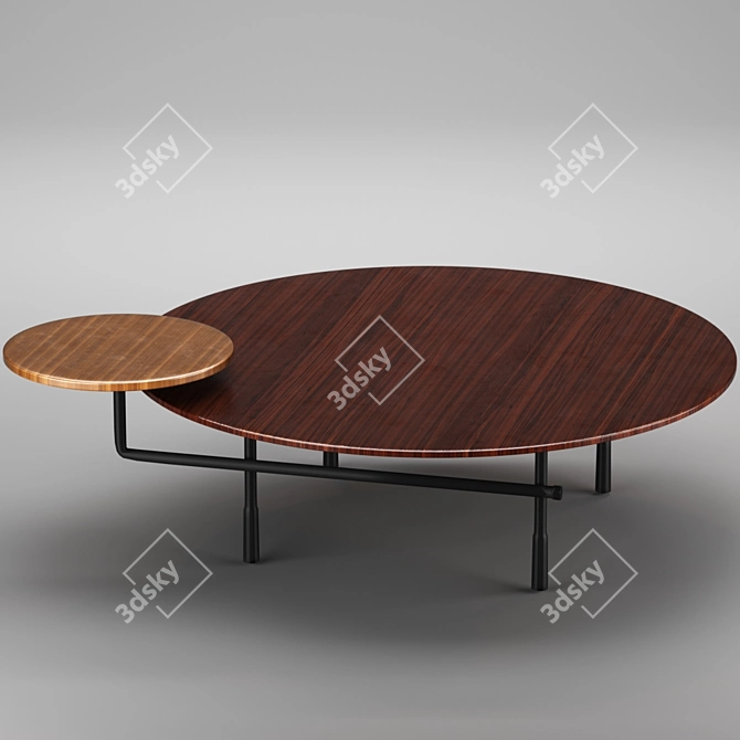 Modern Wooden Coffee Table 3D model image 1