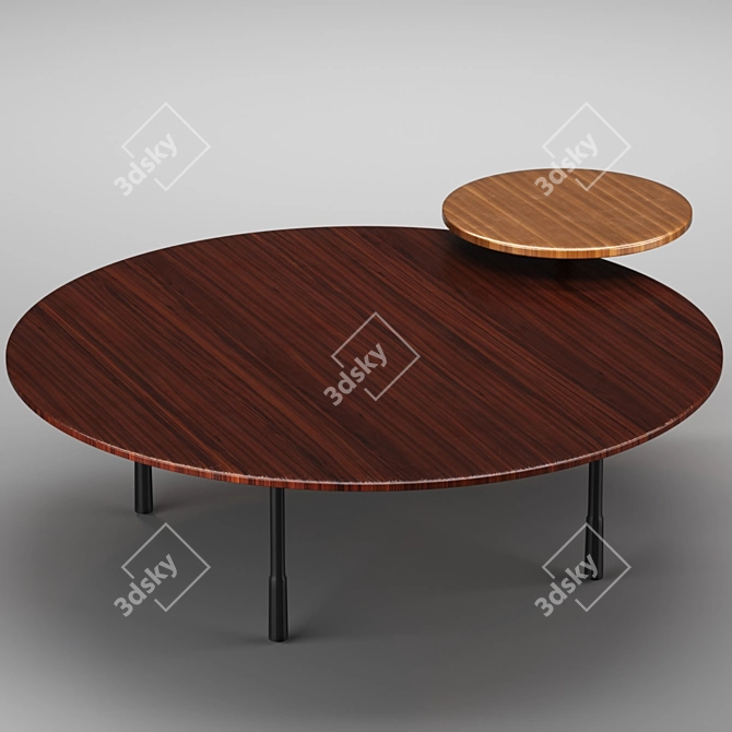 Modern Wooden Coffee Table 3D model image 2