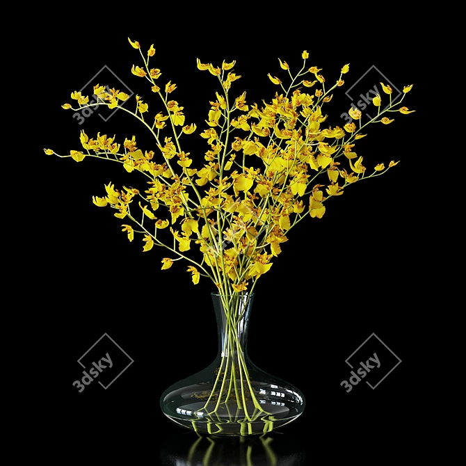 Elegant Oncidium Orchid 3D model image 1