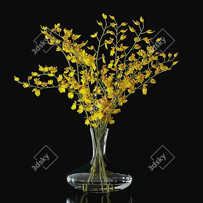 Elegant Oncidium Orchid 3D model image 2