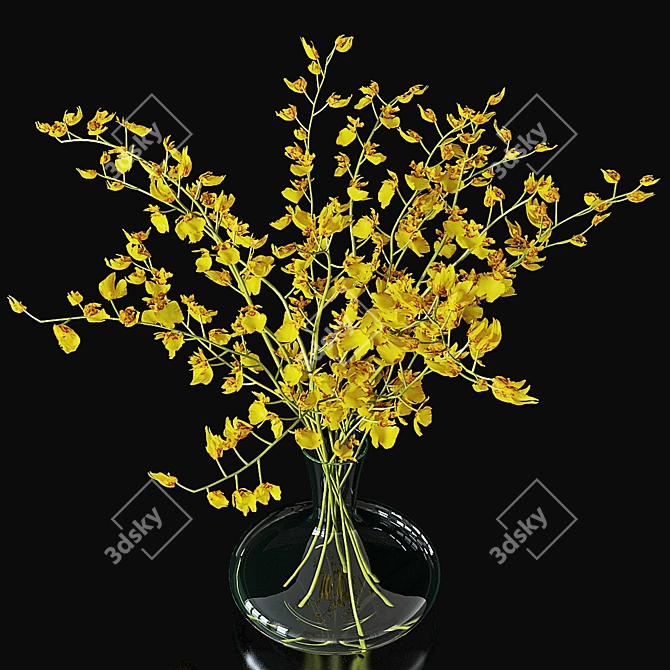 Elegant Oncidium Orchid 3D model image 3