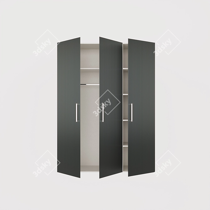 Corrugated Door Wardrobe 3D model image 4