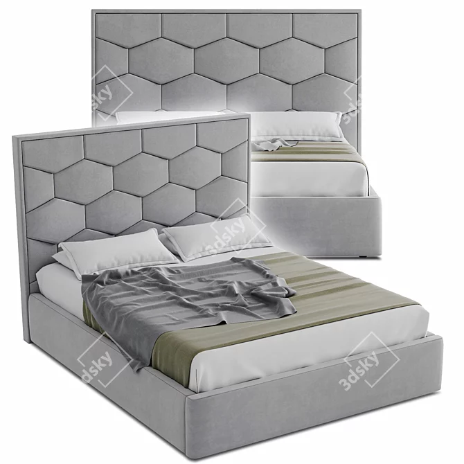 Modern Sleek Sota Bed 3D model image 2