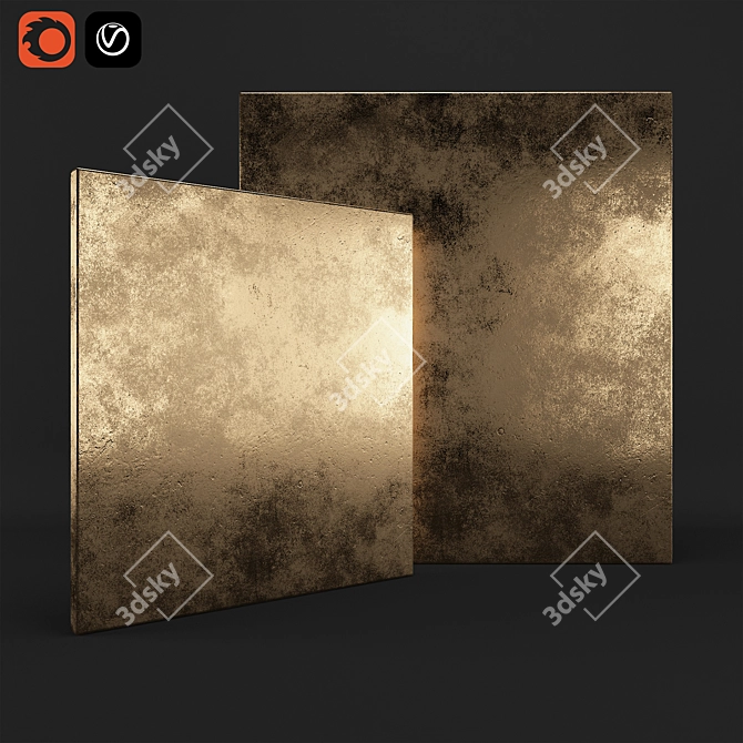 Title: Worn Gold Metal 1 3D model image 1