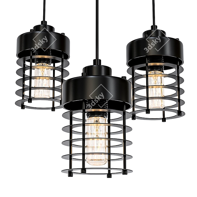 Iron Switch Pendant Lights 3D model image 1